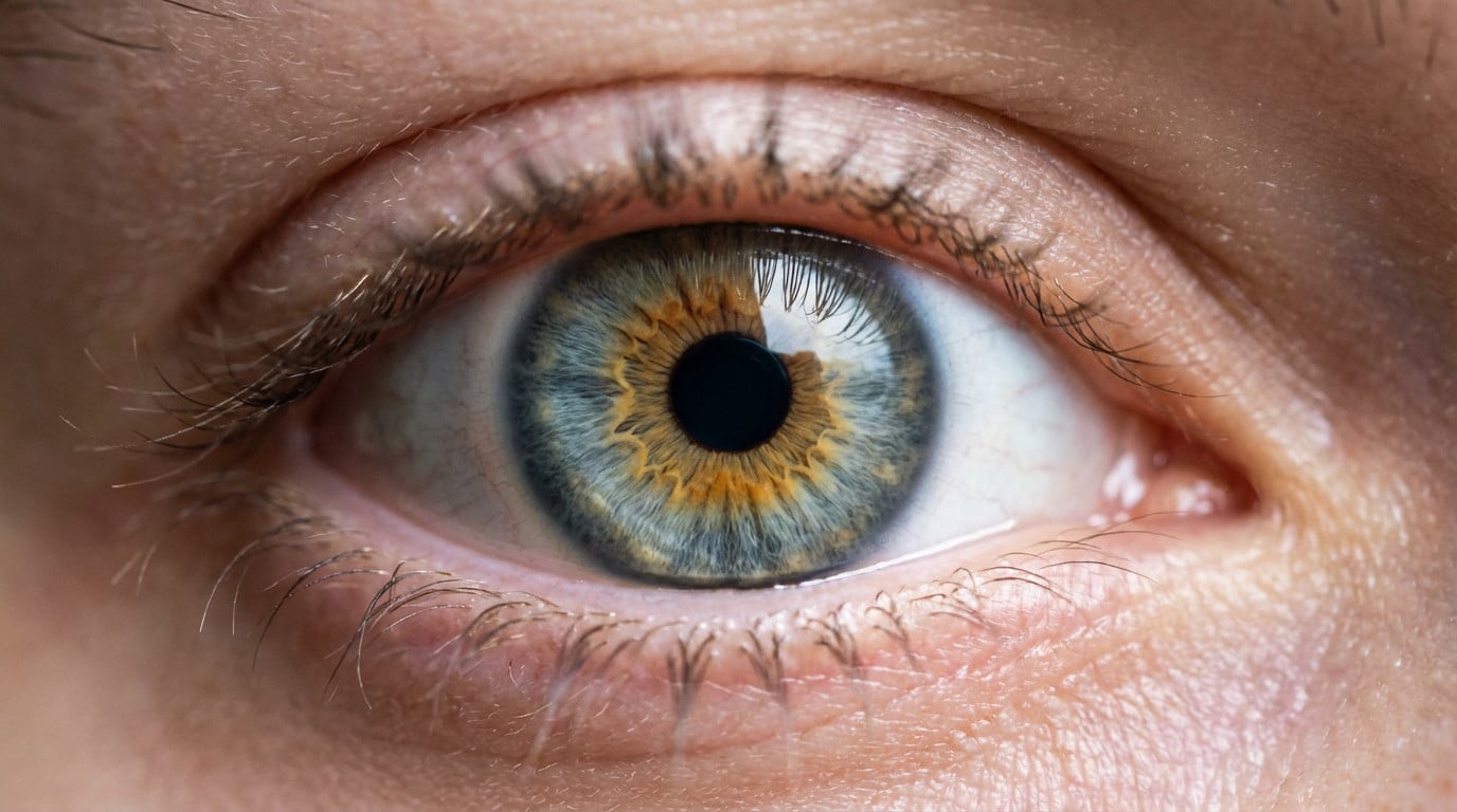 central heterochromia golden blue eye