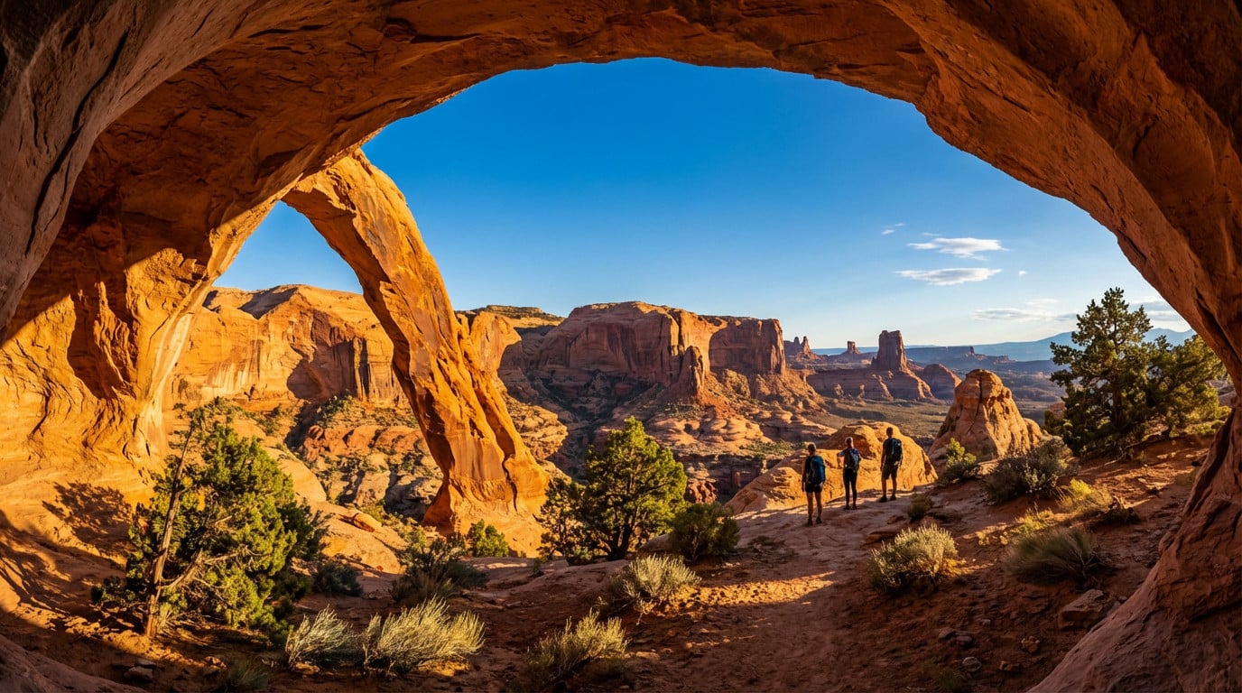 desert arch vista utahs golden hour