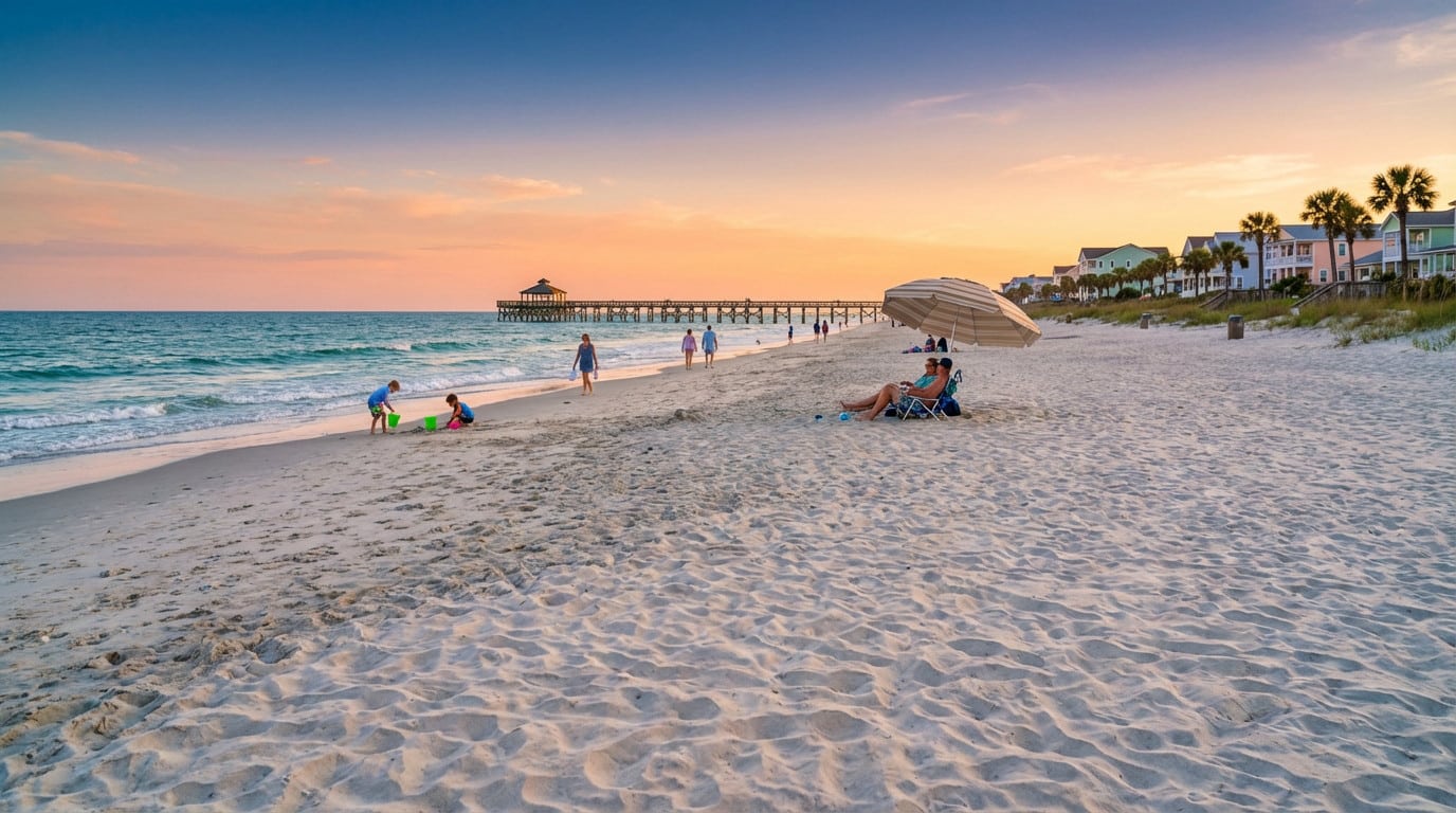 golden hour bliss on a south carolina beach