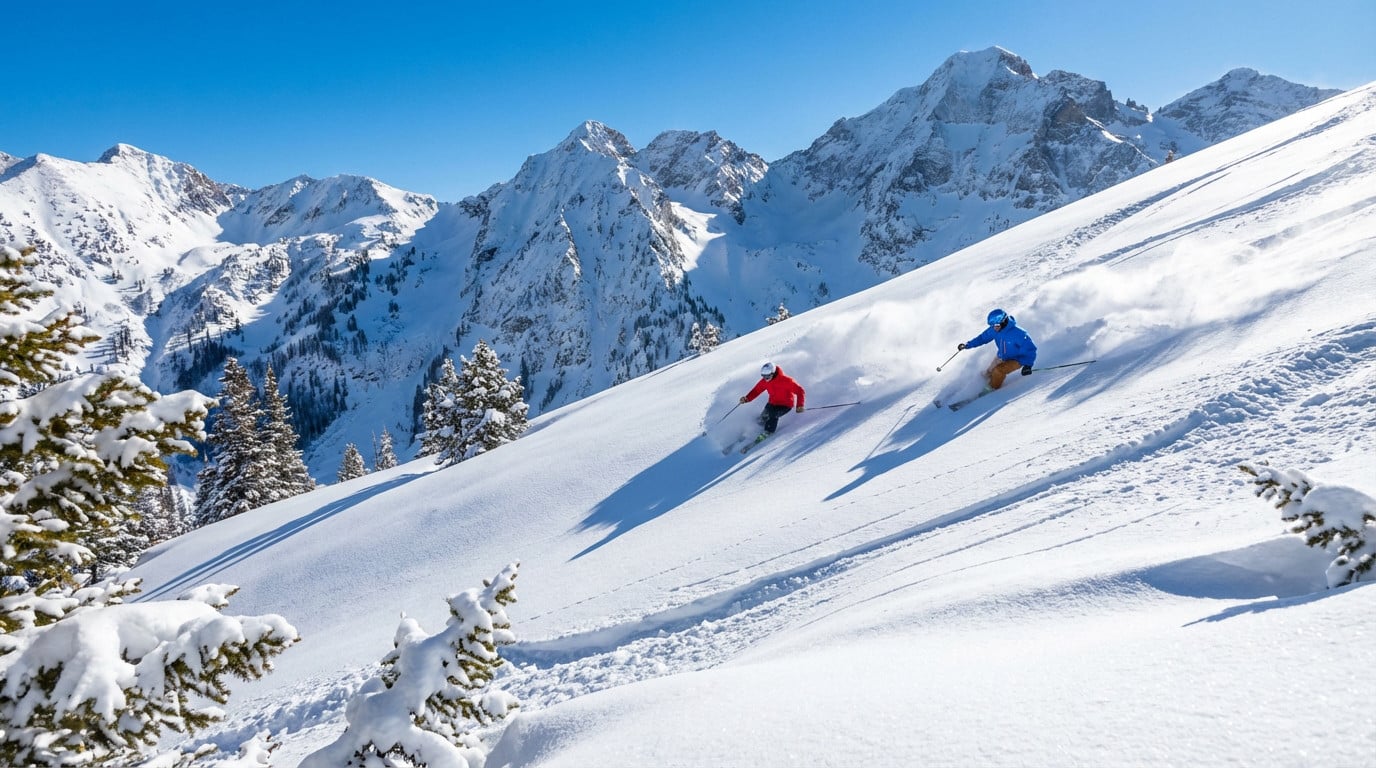 majestic utah skiing powder day