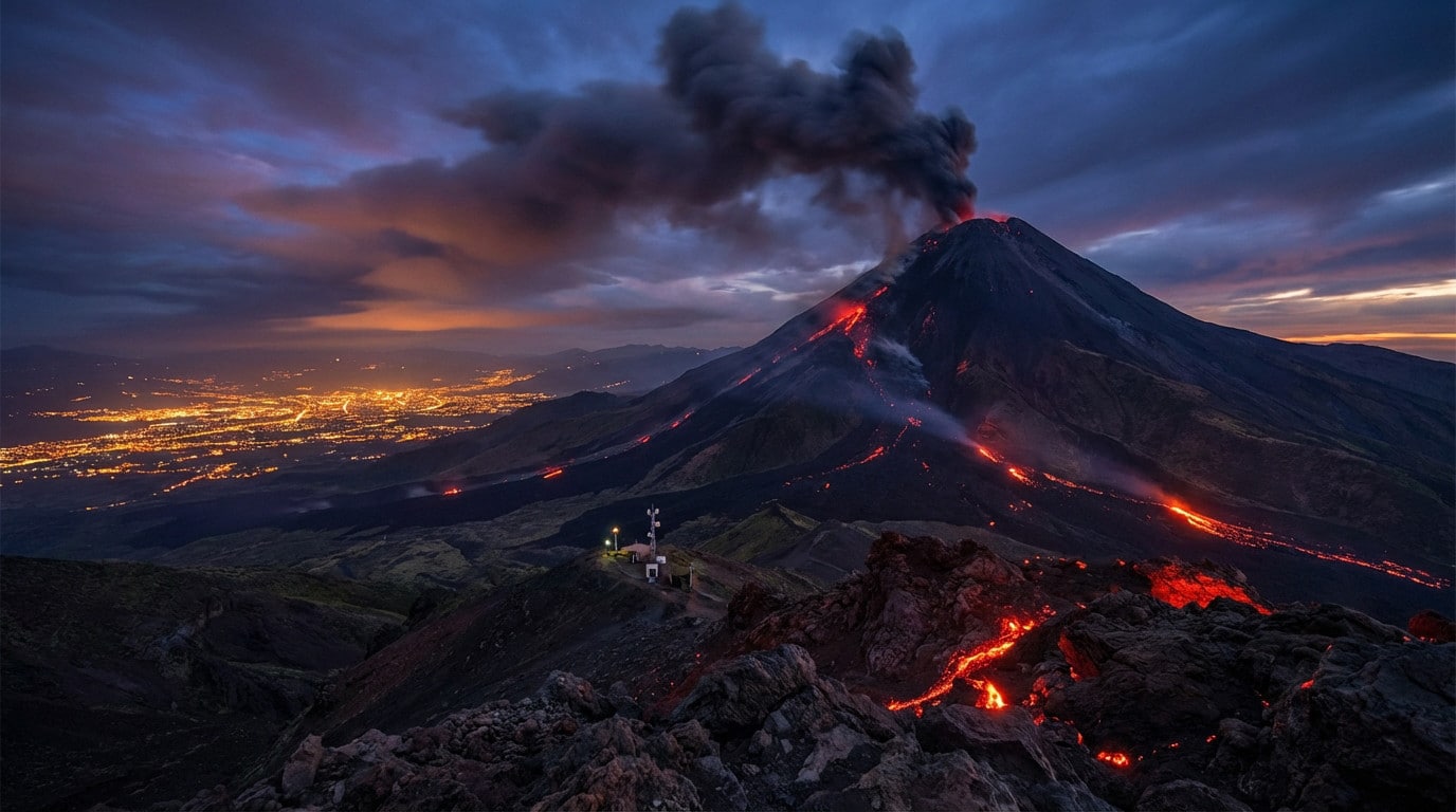 twilight eruption city under watchful eye